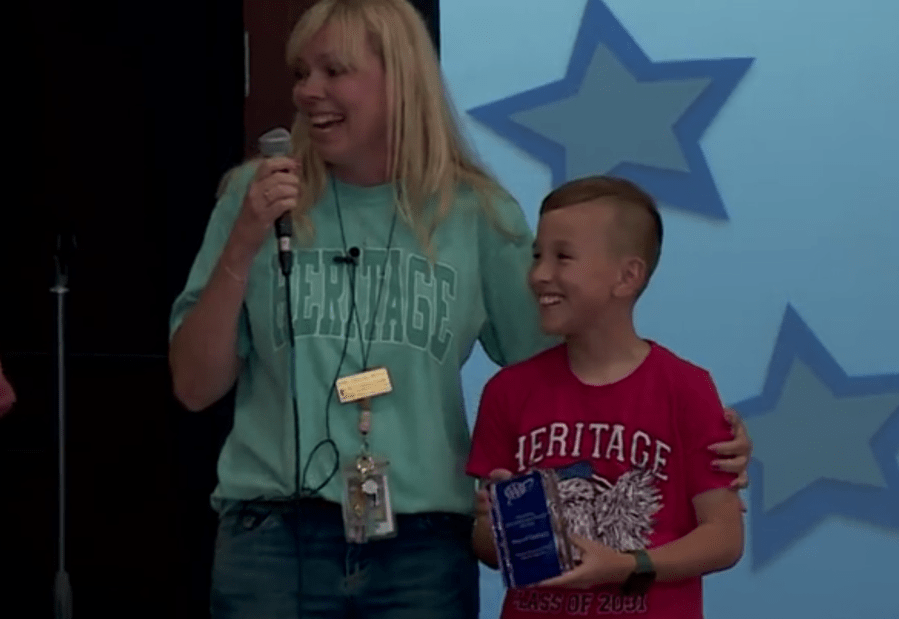 Max Hathaway wins Outstanding Safety Patroller Award.