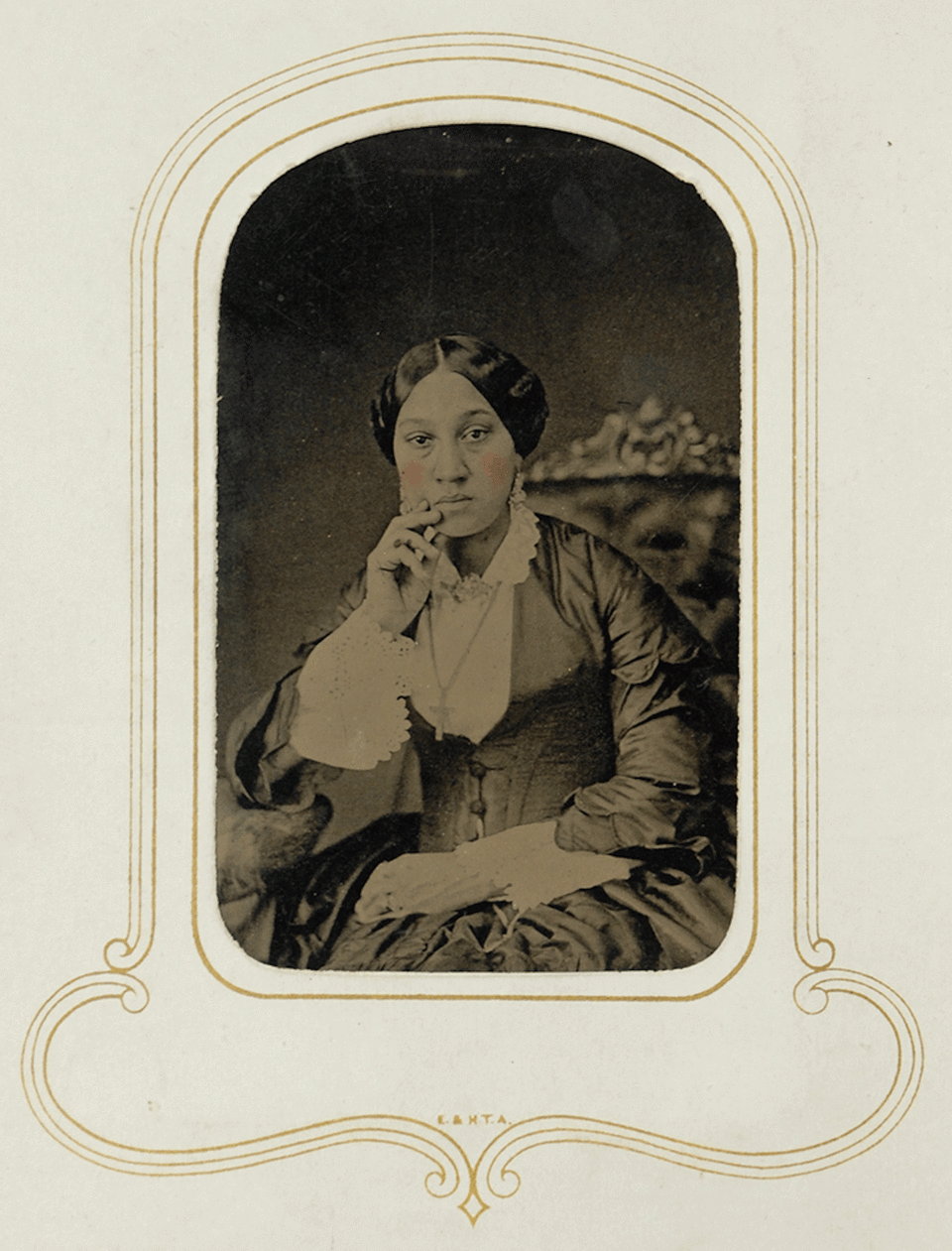 Arabella Chapman poses for a portrait from her public carte de visite album, circa 1878 - 1880s. William L. Clements Library