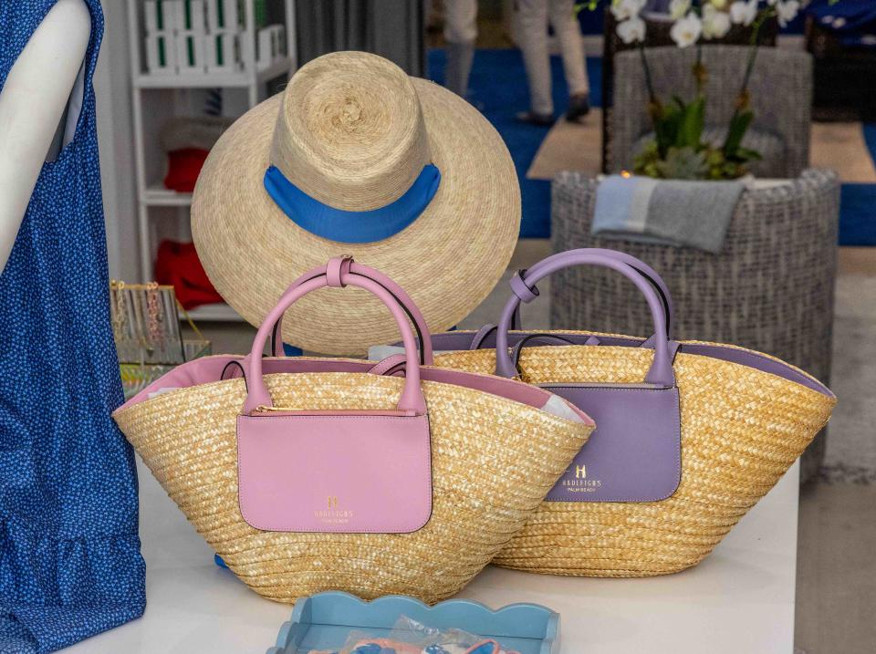 Straw bags handmade in Italy are among the items for sale at Hadleigh's, a new store on Royal Poinciana Way.