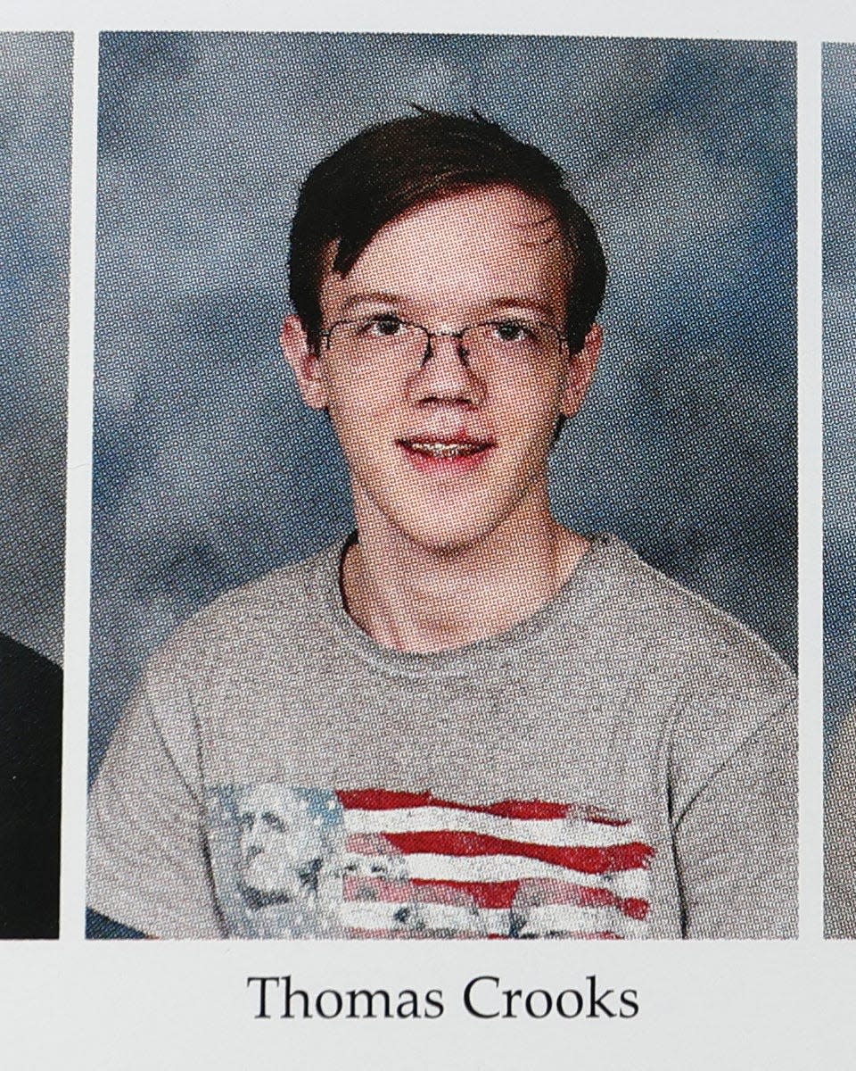 A 2020 High School yearbook shows the photo of Thomas Matthew Crooks, named by the FBI as the "subject involved" in the attempted assassination of former U.S. President Donald Trump, in Bethel Park, Pennsylvania, U.S. July 14, 2024. REUTERS/Aaron Josefczyk