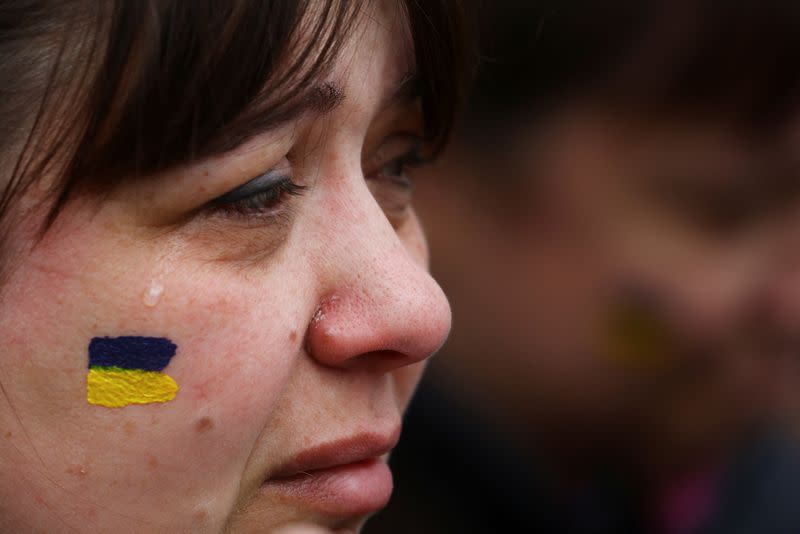 Protest against pro-Russian demonstration in Frankfurt