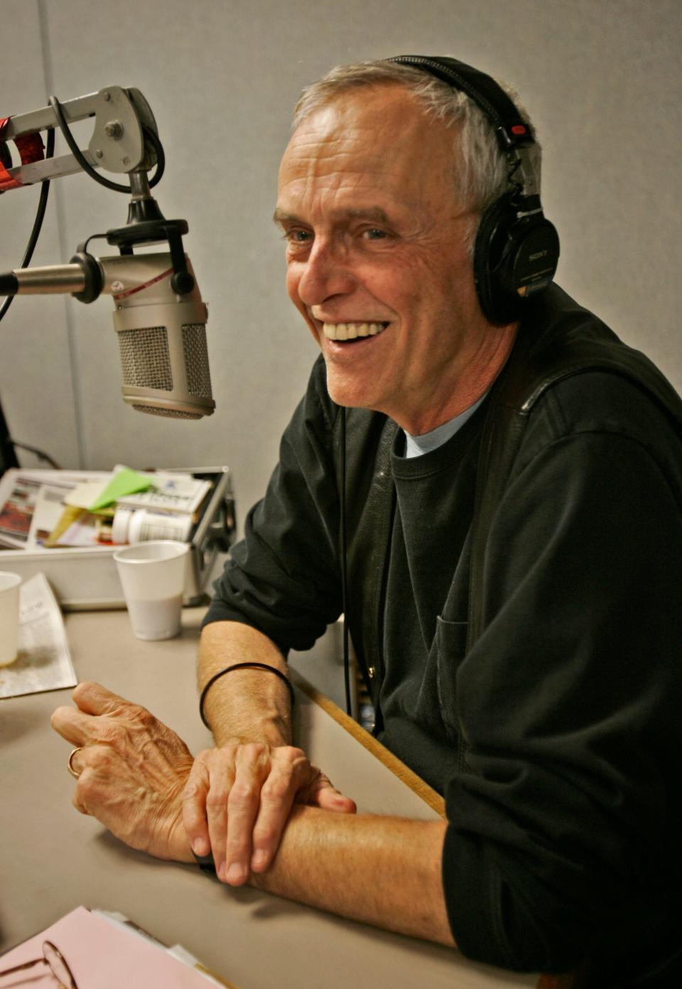 Bob Reitman shares a laugh on the air at WKTI-FM (94.5) in December 2006. He retired from the station that month, after co-hosting WKTI's morning show for 24 years.