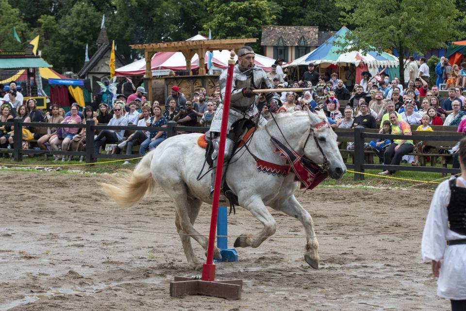 Full-armor jousting is one of the highlights of the Ohio Renaissance Festival, which takes place in the shire of Harveysburg from Sept. 2-Oct. 29.