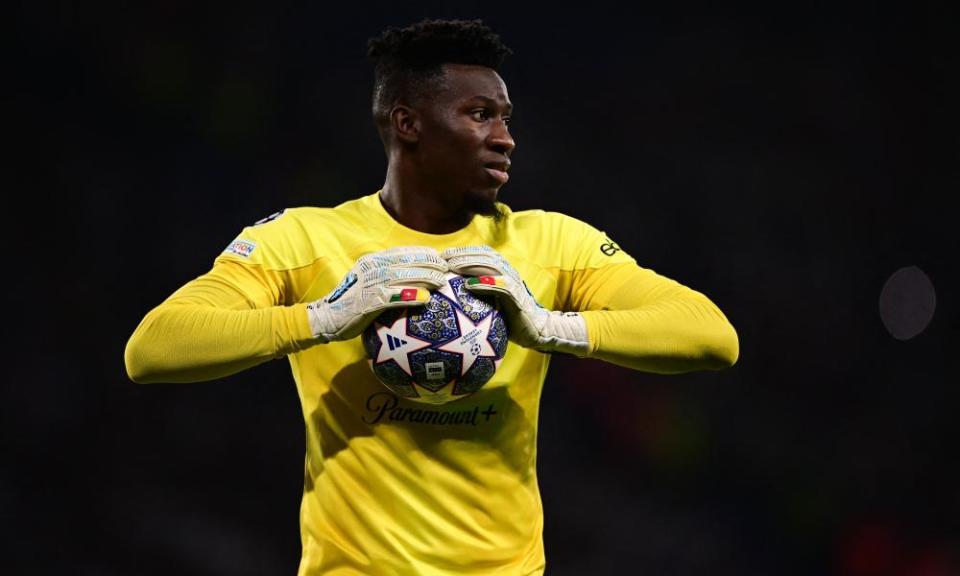 Andre Onana in action for Internazionale during their Champions League final defeat to Manchester City