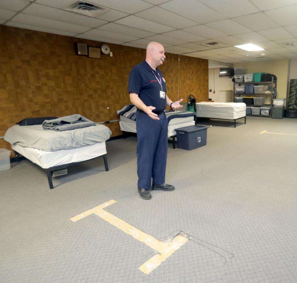 Barberton Fire Captain David Polacek talks about updating the Fire Station 1 bunk room and converting it to individualized sleeping quarters.