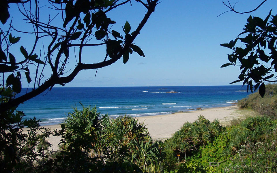 Photo of Deadman's Beach, a popular tourist destination on North Stradbroke Island off Brisbane