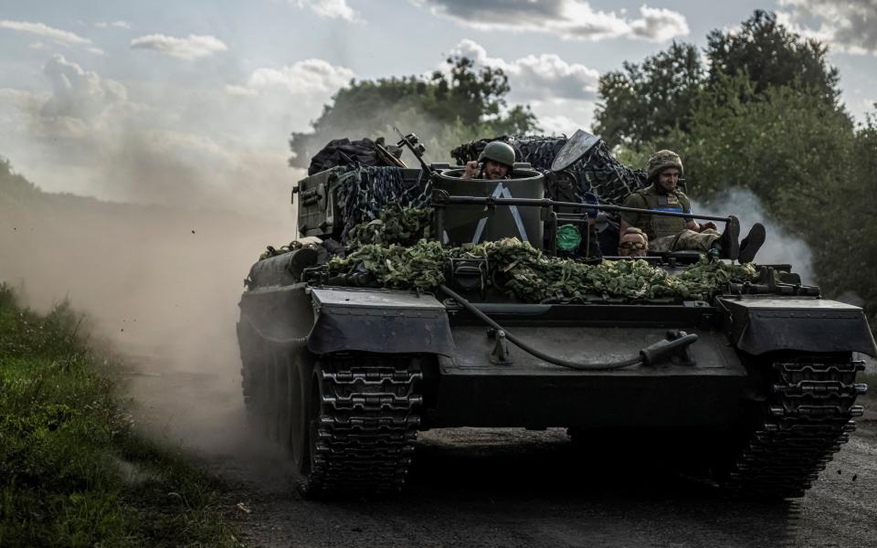 Ukrainian forces near the Russian border in Sumy region on Sunday