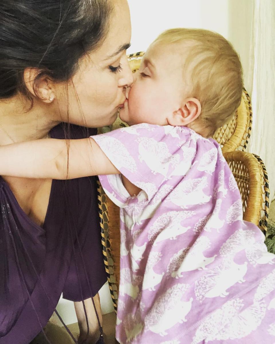 The retired WWE wrestler has candidly discussed her struggles with postpartum depression after becoming a first-time mom, sharing how she "didn't want to lose the old Brie" but ultimately "<a href="https://people.com/parents/brie-bella-depressed-struggled-with-identity-after-giving-birth/" rel="nofollow noopener" target="_blank" data-ylk="slk:really did lose my identity.;elm:context_link;itc:0;sec:content-canvas" class="link ">really did lose my identity.</a>" With the help of a life coach, she was eventually able to move forward, and encourages anyone "who struggles with depression or does go through some hard times or feels a little lost ... to reach out to someone." 
