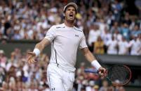 Britain Tennis - Wimbledon - All England Lawn Tennis & Croquet Club, Wimbledon, England - 10/7/16 Great Britain's Andy Murray celebrates during the mens singles final against Canada's Milos Raonic REUTERS/Andrew Couldridge