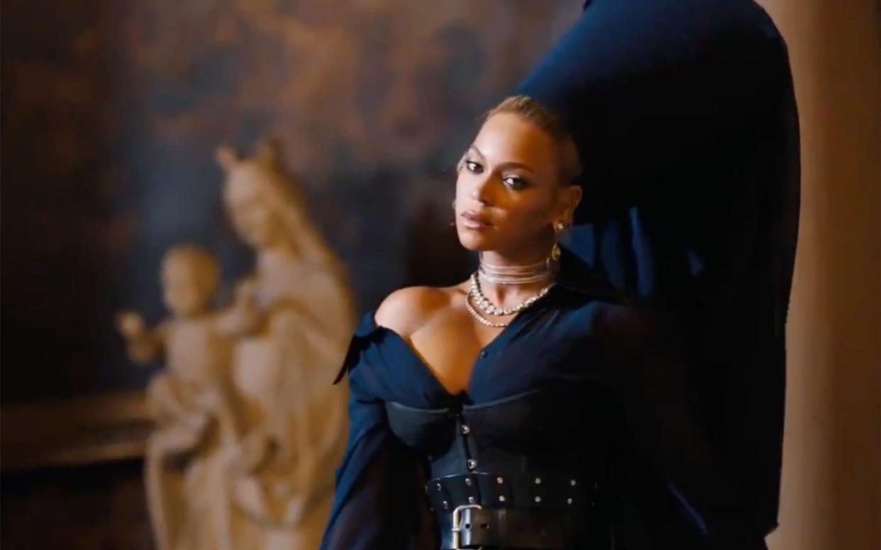 Beyonce in the video for Jay-Z's Family Feud