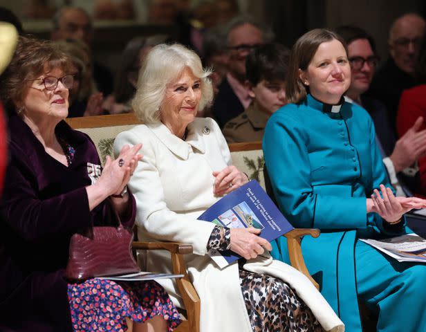 <p>Chris Jackson - WPA Pool/Getty</p> Queen Camilla at a musical evening at Salisbury Cathedral on Feb. 8.