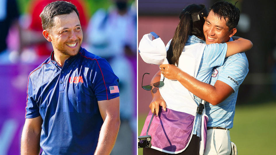 Pictured left, America's Xander Schauffele and Chinese Taipei's CT Pan on the right.