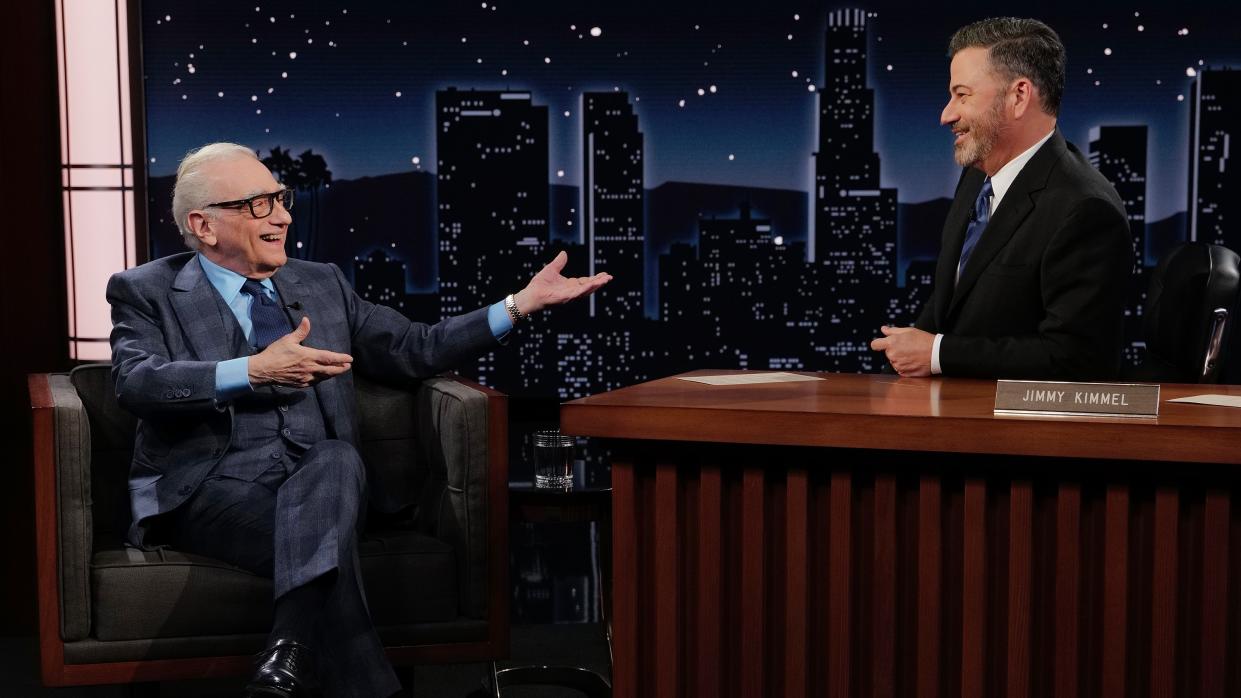  Martin Scorsese and Jimmy Kimmel talking on Jimmy Kimmel Live!. 