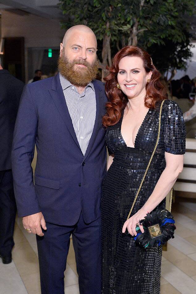 Nick Offerman, Megan Mullally, Pre-Emmys 2018, Party