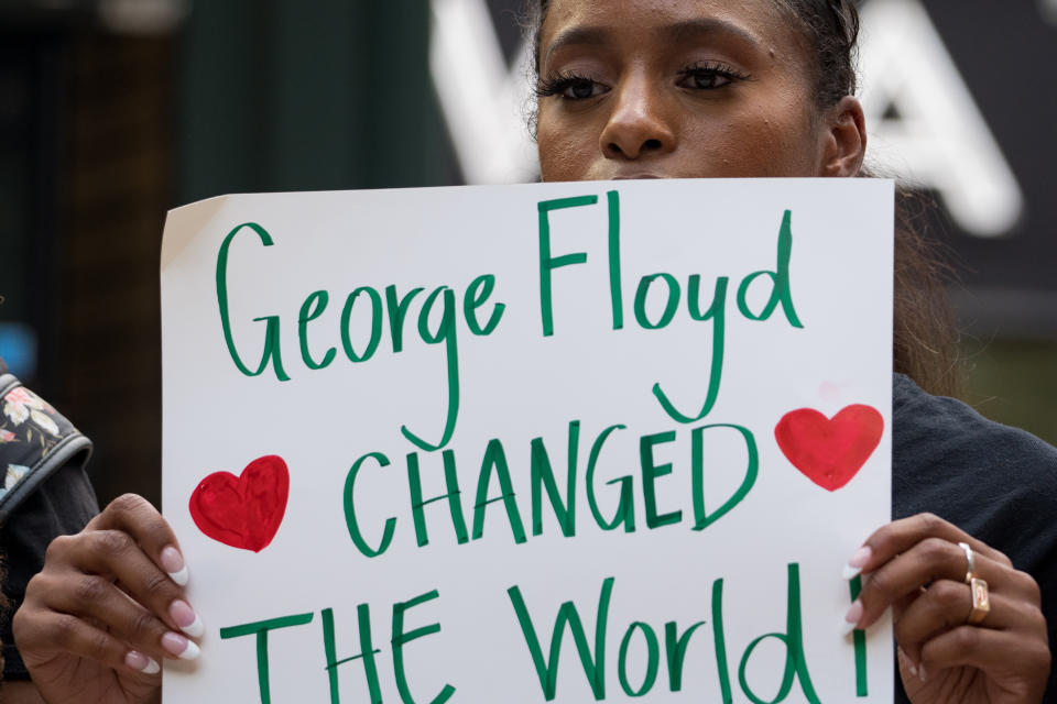 George Floyd Sign At Protest