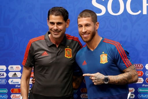 Fernando Hierro and Sergio Ramos show a united front in Sochi ahead of Spain's World Cup opener