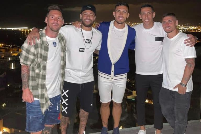 Messi, Neymar, Paredes, Di María y Verratti, juntos en Ibiza