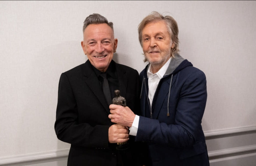 Bruce Springsteen and Sir Paul McCartney in London credit:Bang Showbiz
