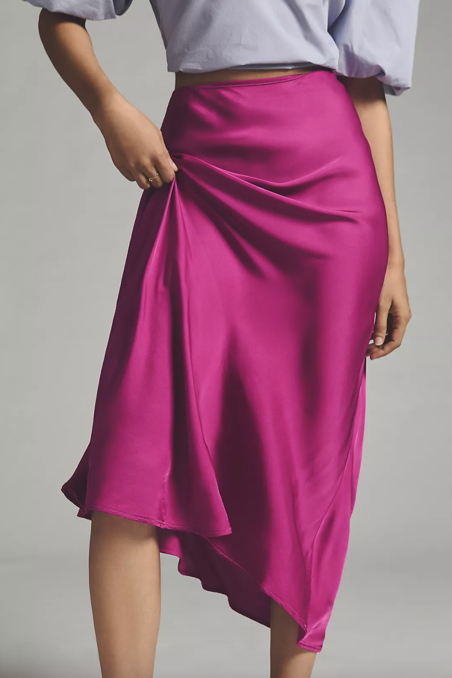 Velvet by Graham & Spencer Slim Satin Skirt (photo via Anthropologie)