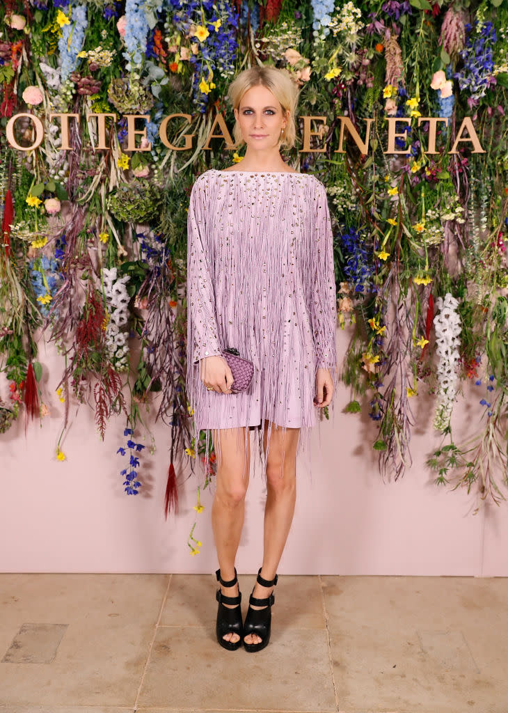 Poppy Delevingne at Bottega Veneta’s cocktail dinner in Chiswick