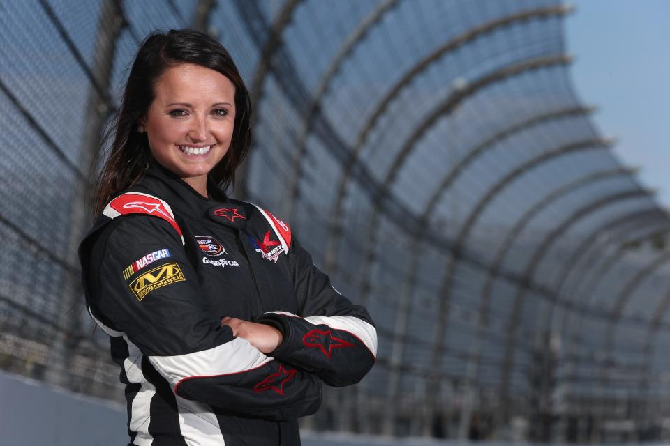 RICHMOND, VA - APRIL 24: NASCAR NEXT driver Kenzie Ruston poses for a photo shoot at Richmond International Raceway on April 24, 2014 in Richmond, Virginia. (Photo by Todd Warshaw/NASCAR via Getty Images)