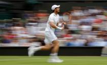 Britain Tennis - Wimbledon - All England Lawn Tennis & Croquet Club, Wimbledon, England - 28/6/16 Great Britain's Andy Murray in action against Great Britain's Liam Broady REUTERS/Stefan Wermuth