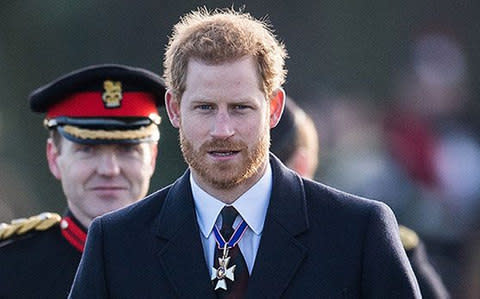 Prince Harry attends The Sovereign's Parade at Royal Military Academy Sandhurst on December 15, 2017 in Camberley, England - Credit: Samir Hussein/WireImage