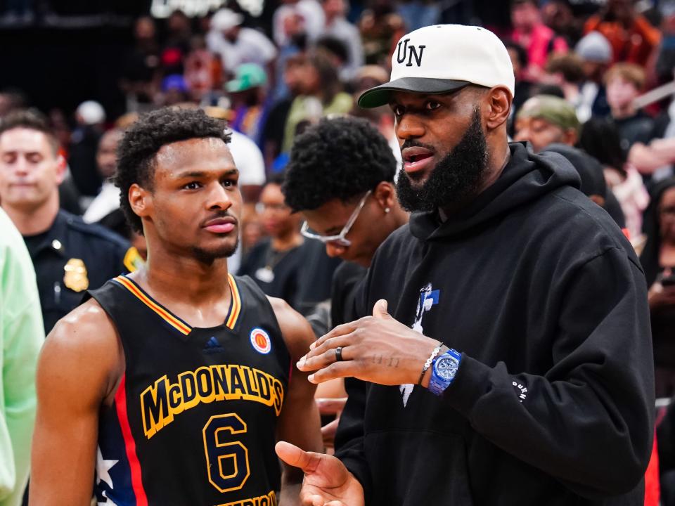 Bronny James and LeBron James