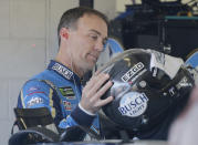 Kevin Harvick prepares to practice for a NASCAR Cup Series auto race on Saturday, Nov. 16, 2019, at Homestead-Miami Speedway in Homestead, Fla. Harvick is one of four drivers racing for the championship. (AP Photo/Terry Renna)