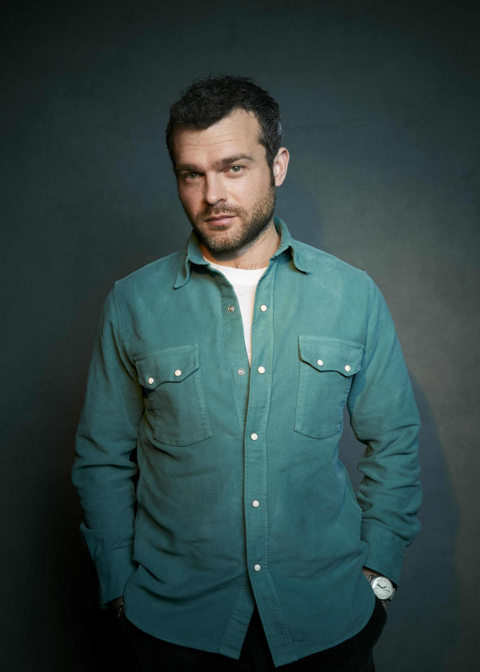 Alden Ehrenreich poses for a portrait to promote the film "Fair Play" at the Latinx House during the Sundance Film Festival on Saturday, Jan. 21, 2023, in Park City, Utah. (Photo by Taylor Jewell/Invision/AP)