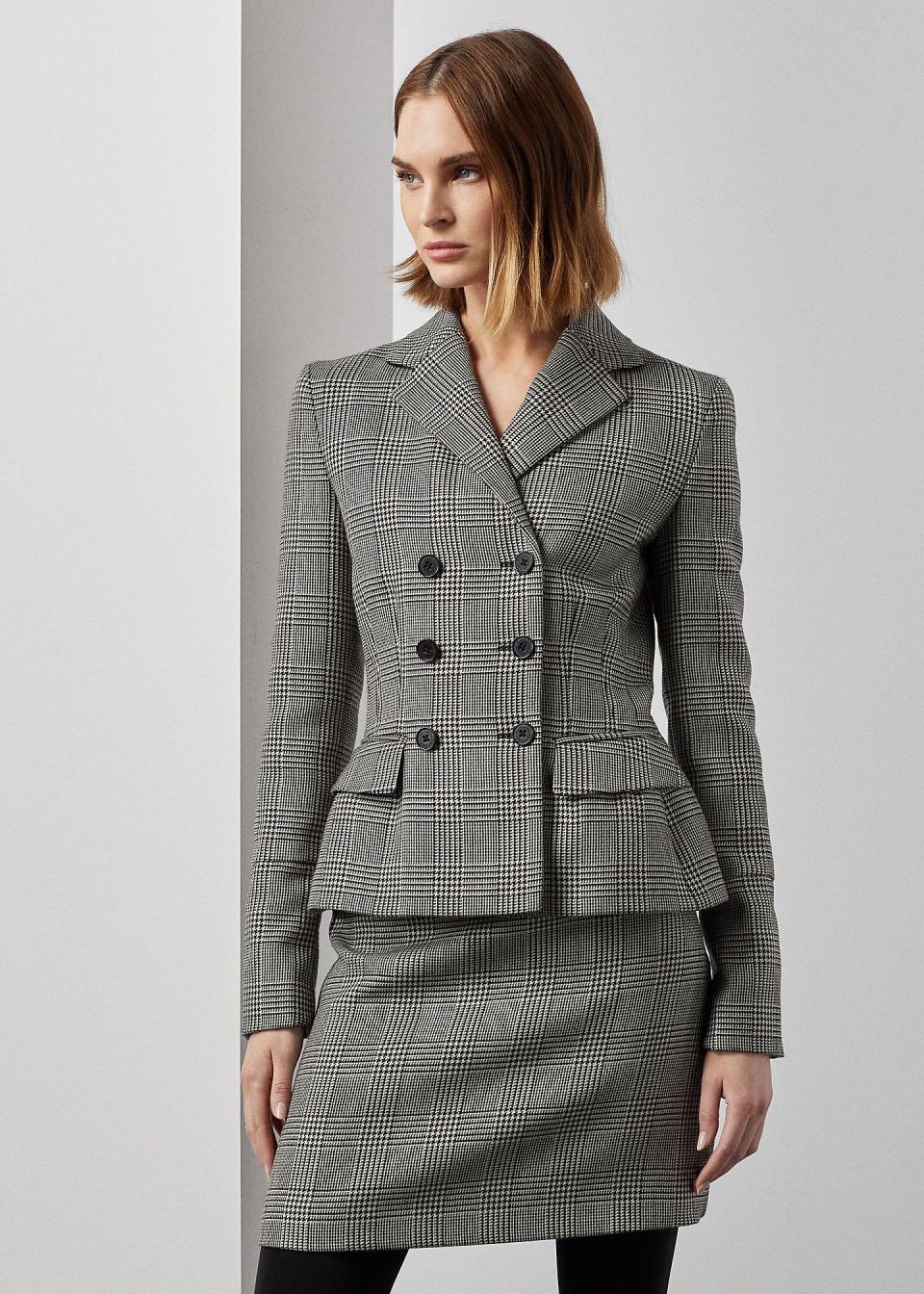 4) Madelena Glen Plaid Wool Jacket