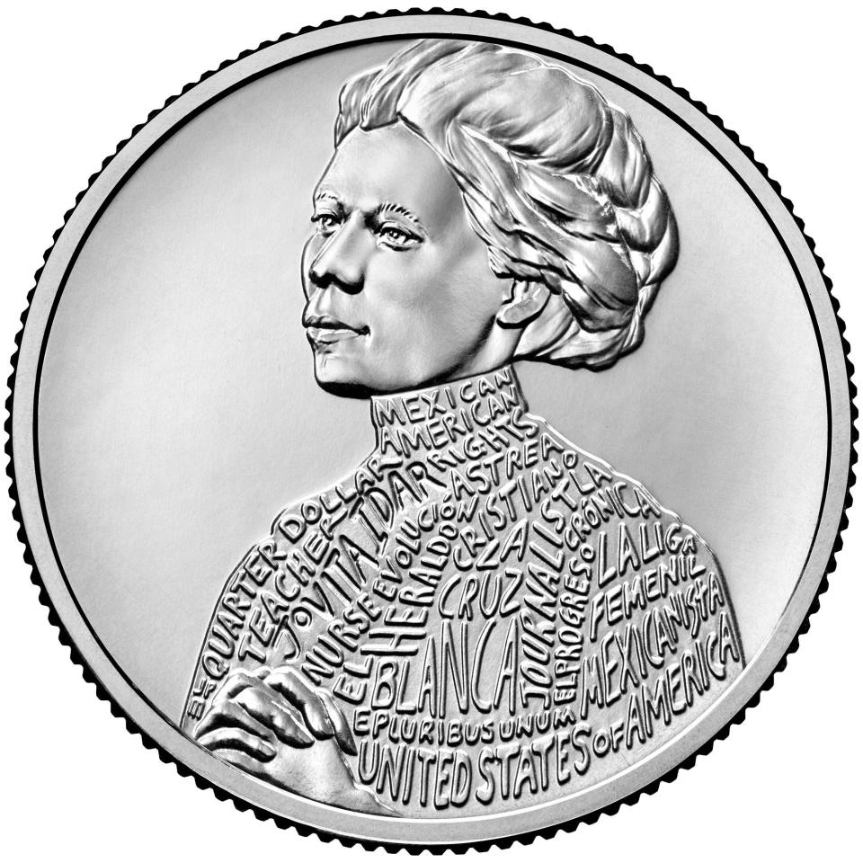 The late Texas journalist and activist Jovita Idár is featured on new quarter dollar coin released Aug. 14, 2023..