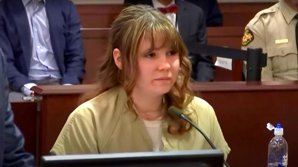 PHOTO: Hannah Gutierrez Reed addresses the court following her sentencing in state district court in Santa Fe, New Mexico, Apr. 15, 2024. (Pool Feed)