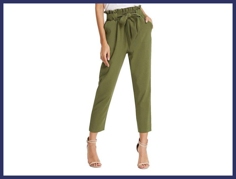 Cropped tie-waist pants