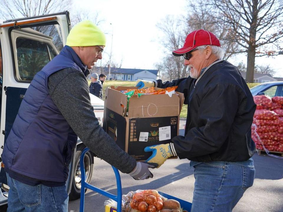 Volunteers help at Christ United Methodist Church pantry in Independence, a partner organization of Harvesters.