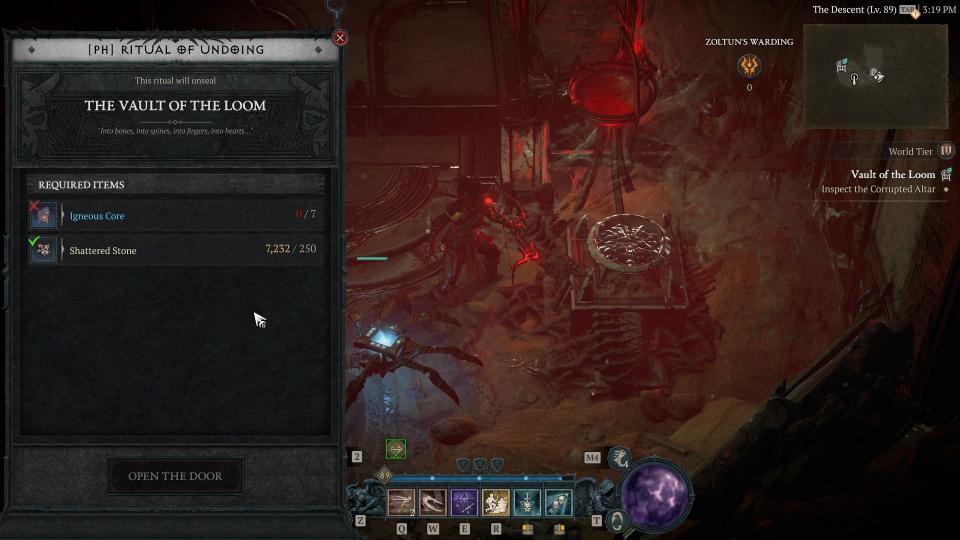 Diablo 4 season 3 screenshot of the Vault of the Loom