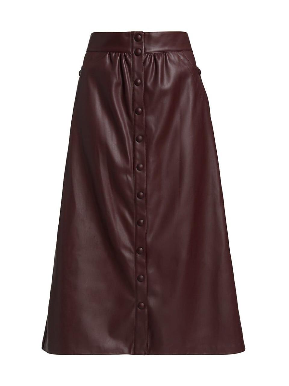 Lena Faux Leather Midi Skirt