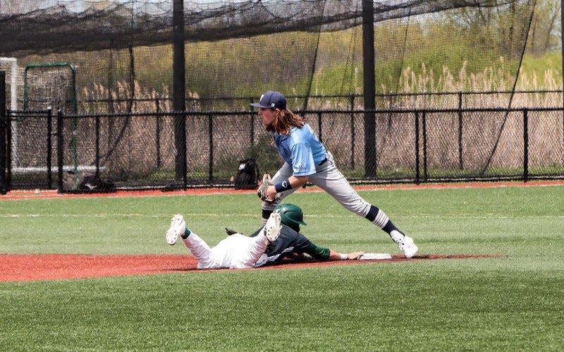 Terra State's Anthony D'Amico on defense.