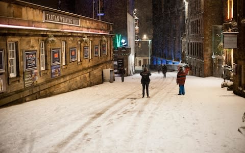  Snowfall on city of Edinburgh. - Credit: Pep Masip/Alamy Live News