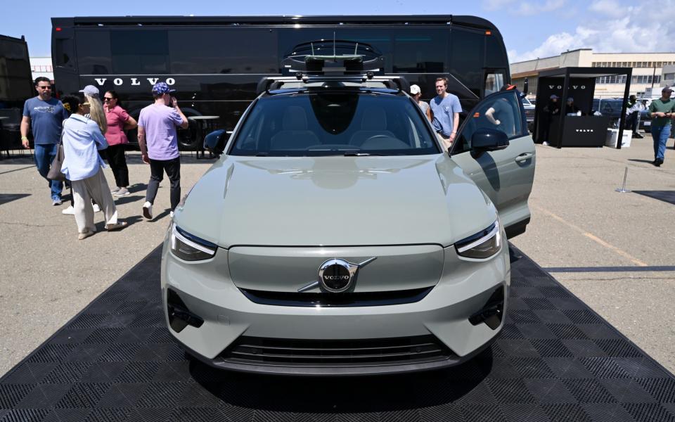 A Volvo EV on display at Electrify Expo San Francisco last month