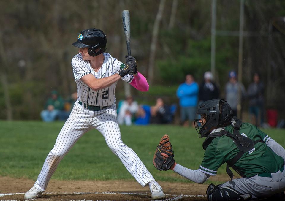 Nipmuc junior captain Anthony Ruggiero at the plate during a game against Sutton last season.