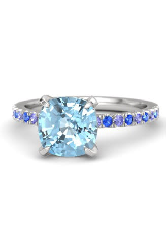 <p><em><a rel="nofollow noopener" href="https://www.gemvara.com/jewelry/cushion-cut-candace-ring-8mm-gem/cushion-aquamarine-sterling-silver-ring-with-tanzanite-and-blue-sapphire/109f85" target="_blank" data-ylk="slk:Cushion-Cut Aquamarine Candace Ring With Tanzanite and Blue Sapphire Setting;elm:context_link;itc:0;sec:content-canvas" class="link ">Cushion-Cut Aquamarine Candace Ring With Tanzanite and Blue Sapphire Setting</a>, GEMVARA, $1,245</em></p>