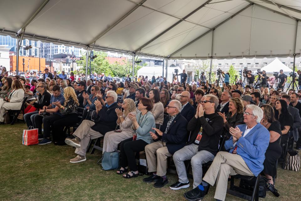 Attendees at Walk of Fame Park for 2023 Music City Walk of Fame induction ceremony, May 4, 2023