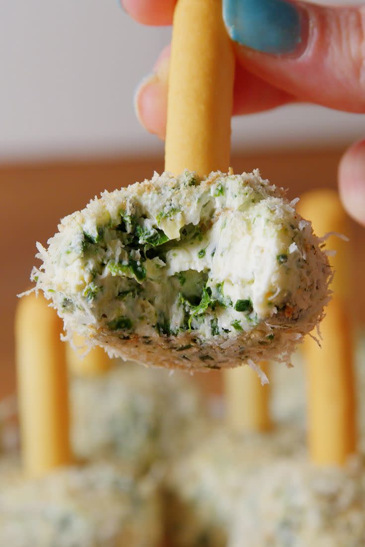 Spinach Artichoke Cheese Ball Bites