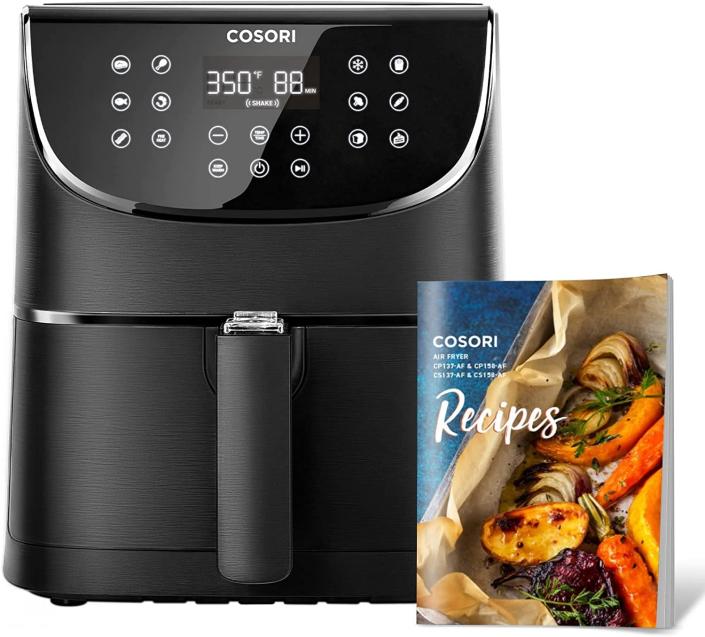 <p>The <span>Cosori Air Fryer Oven Combo 5.8QT Max Xl Large Cooker</span> ($120) is perfect for snackers who love their foods crispy without the excess oil. It has 13 one-touch cooking functions and can cook the perfect amount of food for 3–5 people in one go and it comes with a cookbook with 100 recipes. </p>