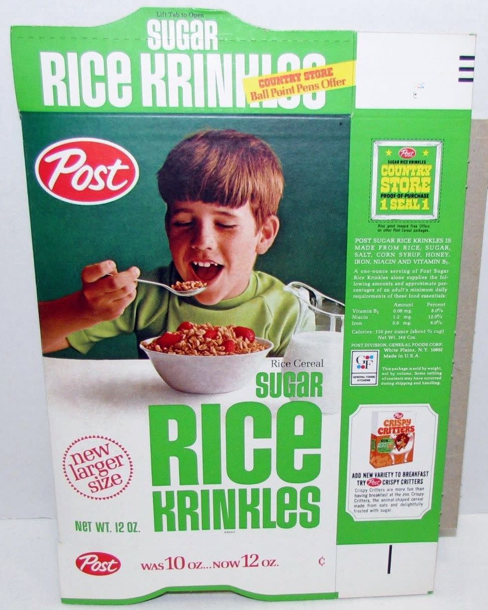 1960's Rice Krinkles Cereal Box