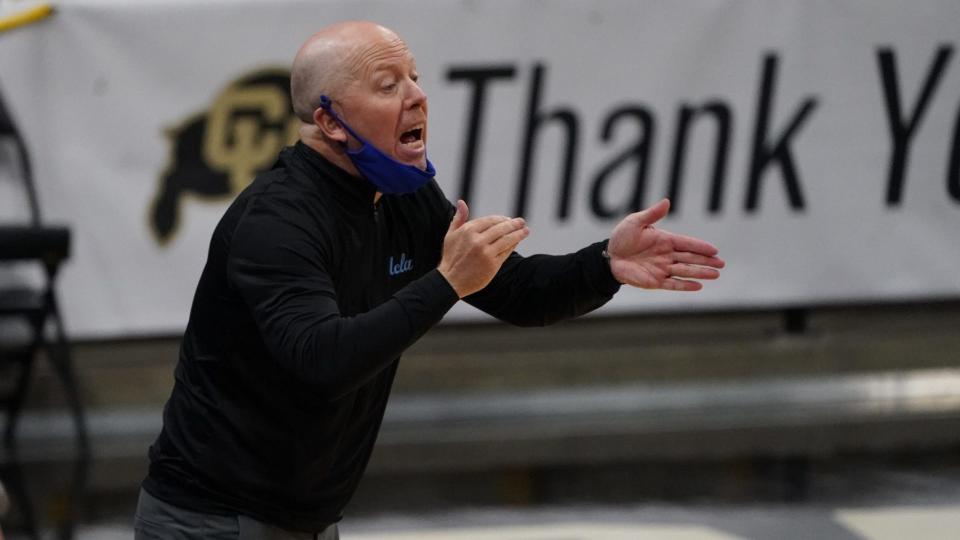 Mandatory Credit: Photo by David Zalubowski/AP/Shutterstock (11781453y)Head coach Mick Cronin in the first half of an NCAA college basketball game, in Boulder, ColoUCLA Colorado Basketball, Boulder, United States - 27 Feb 2021.