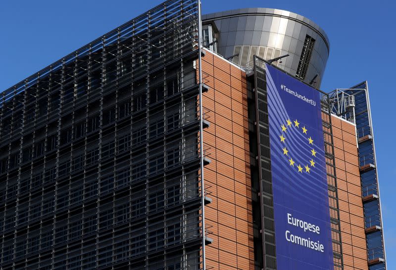 FILE PHOTO: Outside view of EC headquarters in Brussels