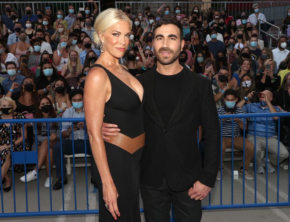 WEST HOLLYWOOD, CALIFORNIA - JULY 15: (L-R) Hannah Waddingham and Brett Goldstein attend Apple's "Ted Lasso" season two premiere at Pacific Design Center on July 15, 2021