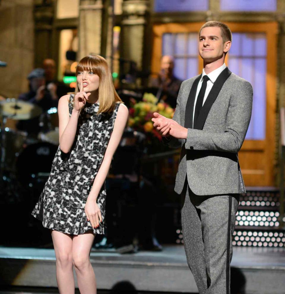 Emma Stone and Andrew Garfield on May 3, 2014